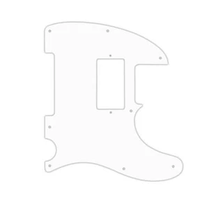 USA CUSTOM PICKGUARD per FENDER® TELECASTER® HUMBUCKER 5/8 fori 3 strati PG WHITE WBW - Foto 1 di 1