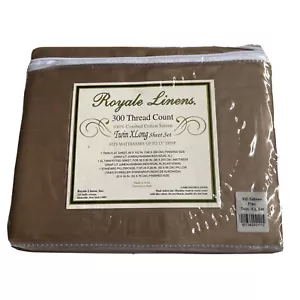 Royale Linens Twin Sheet Set XL 300 Thread Count Cotton Bed Sheet Set - Picture 1 of 7