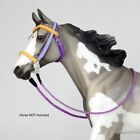 Handmade Breyer Traditional Purples/Gold/White Bitless Bridle Model Horse Tack