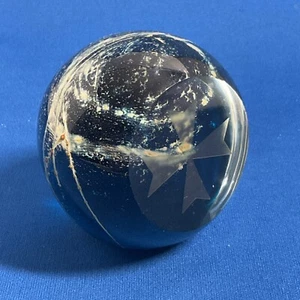 MDINA Glass Paperweight Signed With Maltese Cross Black and Gold Space Effect - Picture 1 of 6