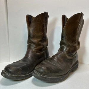 Justin #4444 Brown Oil Resistant Work Roper Boots Men’s Size 11 D Sofsole Insole - Picture 1 of 17