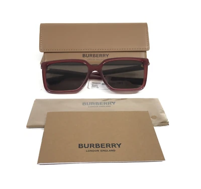 Очки солнцезащитные Burberry B4411-D 4022/73 красные негабаритные квадратные коричневые линзы 57-17-140 - Изображение 1 из 4
