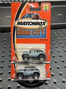 Matchbox Hero City - #71 Jeep Willys - Metallic Light Blue NIP TH LOGO & W/O SET - Picture 1 of 11
