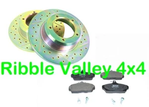 FREELANDER 1997-2000 FRONT DRILLED & GROOVED PERFORMANCE BRAKE DISC + PAD SET - Picture 1 of 1