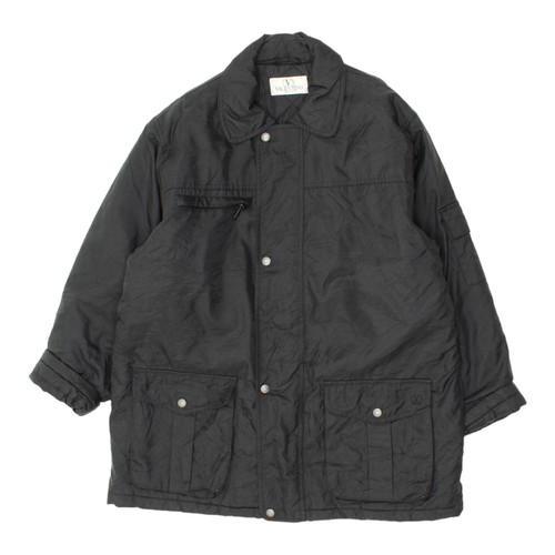 Giacca Valentino Sport Uomo Nylon Nero Collo Cappotto Vintage Lusso Designer
