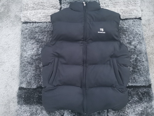 BALENCIAGA SPORTY B GILET PIUMINO OVERSIZE NERO XXS