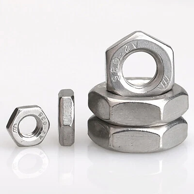 Sechskantmutter Edelstahl A2 V2A DIN 439 niedrige Feingewinde Mutter M6 bis M20 - Bild 1 von 3