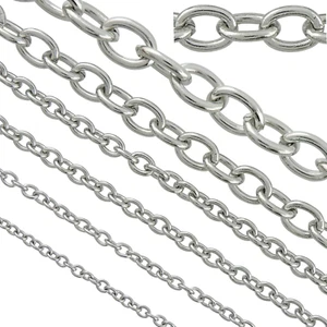 16.5Ft 6Mm Width Stainless Steel Rolo Cable Chains Findings Fit for Jewelry Maki - Picture 1 of 6