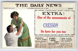 Cresson Pennsylvania advertising Postcard for The Daily News newspaper A588 - Picture 1 of 2