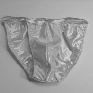 Para hombres Personalizada PVC Banda de Satén Breve EE. UU. Hecho a Mano Forrado de Blanco para nadar o Ropa Interior - Imagen 1 de 1
