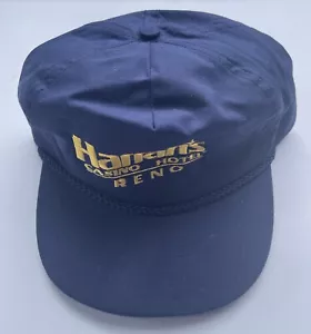 Vintage 1990's Harrahs Reno Hat Blue/Yellow Vintage Casino Hat VTG Retro - Picture 1 of 4