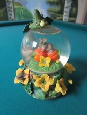 CHARMING TAILS BY FITZ & FLOYD MUSIC GLOBE BOX PLAYS "IN THE GARDEN" 7" 