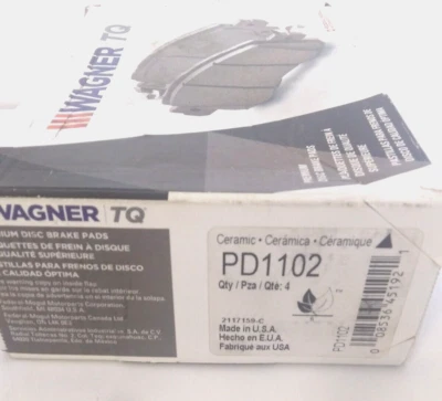 Juego de pastillas de freno delanteras Wagner TQ PD1102 cerámica con herrajes para 09 14 Acura TL Foto 1 de 4