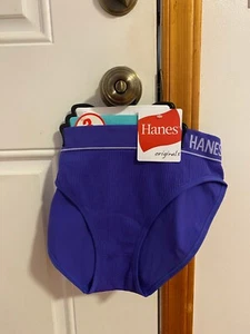 NEW WOMEN'S SIZE XL HANES ORIGINALS SEAMLESS RIB BIKINI UNDERWEAR 3-PACK - Picture 1 of 6