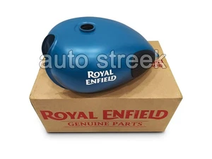 FIT FOR ROYAL ENFIELD CLASSIC 500 BS4 PETROL GAS FUEL TANK SQUADRON BLUE - Picture 1 of 10