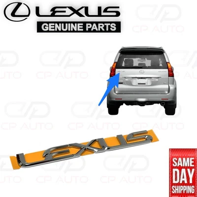 03 - 09 LEXUS GX470 REAR LIFTGATE BACK DOOR HATCH TRUNK CHROME EMBLEM OEM NEW - Image 1 of 4