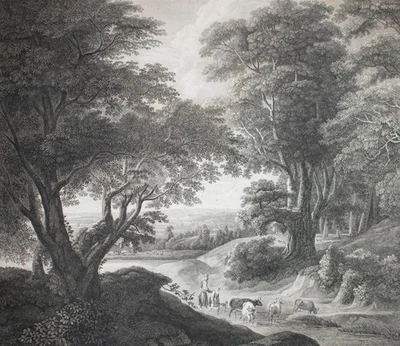 Jacques d'Arthois nach flämisch Pastorale Szene Matthias G. Eichler Kupferstich - Bild 1 von 4