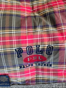 POLO Ralph Lauren PRL DAUNENDECKE (86x86) Decke ROT KARIERT wendbar/hellbraun - Bild 1 von 16