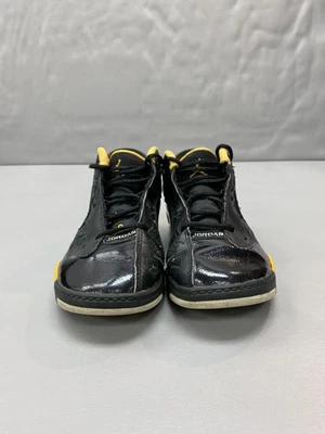 Sapatos Jordan Dub Zero juvenil tamanho 1Y preto amarelo preto táxi patente DV1359-017 - Imagem 1 de 4