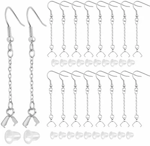 Stainless Steel French Earring Hooks Hypoallergenic Earring Fish Hooks Silver - Picture 1 of 7