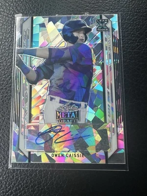 Owen Caissie 2021 Leaf Metal Draft Refractor Crystals Auto Card Chicago Cubs - Image 1 of 2