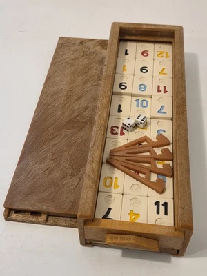 VTG Rummikub Game - Incomplete Set (82 Tiles) - Made in Israel - Faux Wood Rack - Image 1 of 4