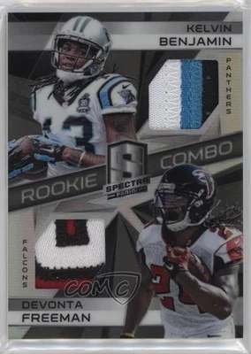 2014 Panini Spectra Black Prizm /5 Devonta Freeman Kelvin Benjamin Patch RC - Image 1 of 2