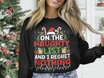 Sudadera Naughty List Navidad I Lament Nothing Funny Gildan Mezcla Pesada Regalo Foto 1 de 4