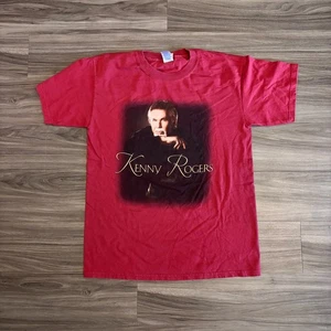 Y2K / Vintage 2001 Kenny Rogers T-Shirt Red Graphic Country Music Gildan Size M - Picture 1 of 10