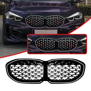 Front Mesh Grill Grille With LED For BMW 1 Series F40 2019-2024 Black & Silver - Picture 1 of 4