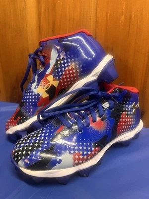 Under Armour Spotlight Franchise 4 RM USA Football Cleats 3027318-400 Boy's 1.5Y - Image 1 of 4