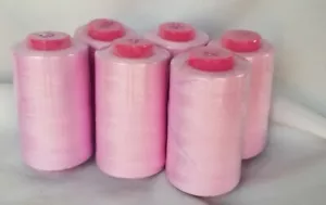 Lot Of 6 Big Spools Pink Serger Overlocker Quilting Sewing Threads T27 Quality - Picture 1 of 5