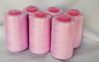 Lot Of 6 Big Spools Pink Serger Overlocker Quilting Sewing  Threads T27 Quality - Image 1 of 4