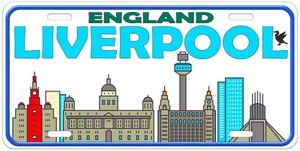 Liverpool England Skyline Neuheit Autokennzeichen - Bild 1 von 3