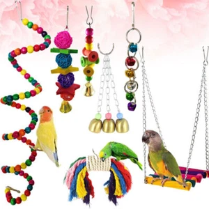 Wellensittich Zubehör für Käfig Pack von 7 Nymphensittich Spielzeug Vogel N/ - Bild 1 von 9