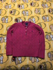 Ralph Lauren Fushia Girls Cable Knit Sweater Size 6 - Picture 1 of 6