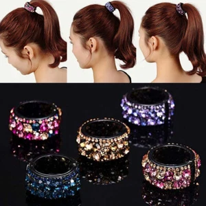 Crystal Rhinestone Hair Clip Claws Hair Band Tie Ring Hairpins Ponytail Holder ↻ - Picture 1 of 16