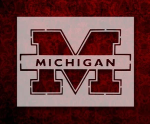 University of Michigan M 11" x 8.5" Custom Stencil FAST FREE SHIPPING (143) - Picture 1 of 1