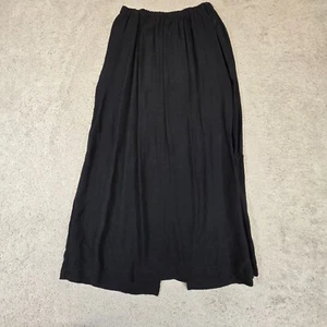 CP Shades Skirt Womens Black Rayon Slit Straight Maxi Long Medium VTG - Picture 1 of 10