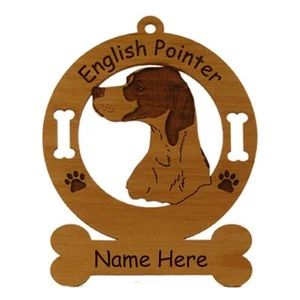 English Pointer Head Dog Breed Ornament Personalized With Your Dogs Name 3157a - Bild 1 von 1