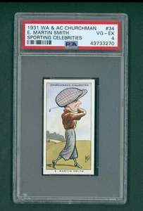 1931 WA & AC Churchman Sporting Celebrities - #34 Martin Smith, PSA 4 VG/EX - Picture 1 of 2
