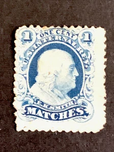 52011 Matches E. K. Smith 1c US Internal Revenue #RO168 Private Die UNH Jumbo - Picture 1 of 2