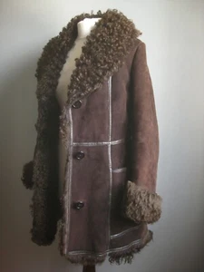 GENUINE SHEEPSKIN SHEARLING COAT 8 jacobs wool Penny Lane SCOTLAND ANTARTEX - Picture 1 of 24