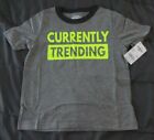 NWT Carter's Boys Size 4/5 CURRENTLY TRENDING Slogan Gray Short Sleeves