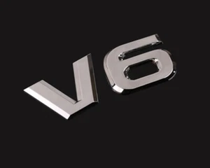 Emblema V6 cromo logotipo insignia calcomanía metal emblema v6 coche universal - Imagen 1 de 5