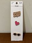 Design Loft: Boss Babe Set -  3 Pins Boss Babe, Pink Heart, Sunglasses