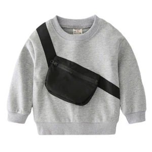 Toddler Boys Pouch Pull-Over Sweatshirt / Gray 18months-5T - Picture 1 of 3