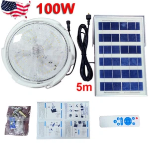 Solar Power Ceiling Pendant Light Remote Control Outdoor Indoor Lamp Waterproof - Picture 1 of 16