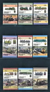 ST VINCENT GRENADINES, TRAIN LOCOMOTIVES, 9 SE-TENANT PAIRS FROM 1984 SET - Picture 1 of 1