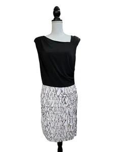 BCBGeneration Womens Multicolor Side Pleated Blouson Dress L - Picture 1 of 4